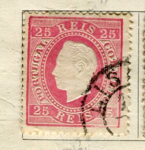 PORTUGAL; 1870 early classic perf Luis issue used 25r. value