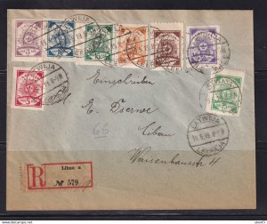 Latvia 1919 Registered Cover to Libau/Liepaja Imperf set 15312