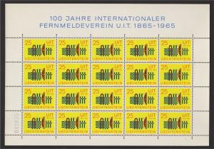 LIECHTENSTEIN, UIT CONFERENCE 1965, FULL SHEET MNH