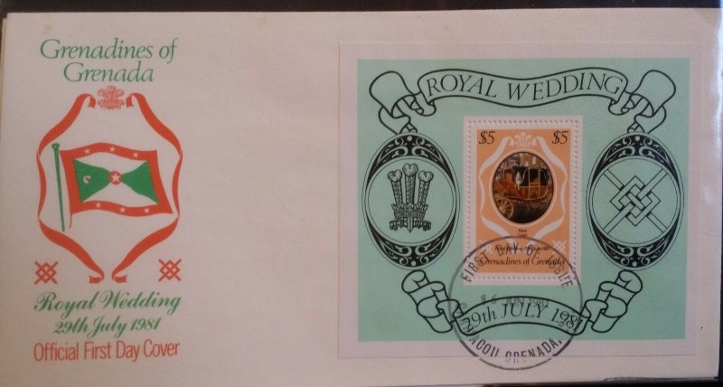 Commonwealth 1981 Royal Wedding FDC Covers Kenya Grenada Turks & Caicos St Lucia