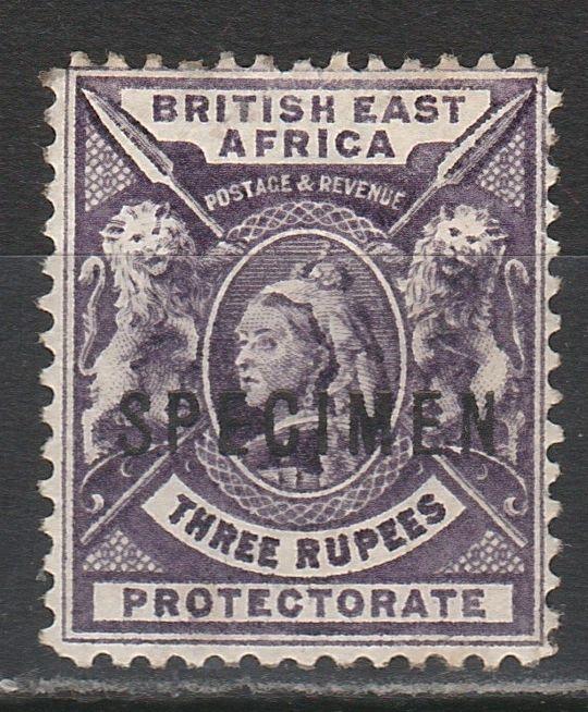 BRITISH EAST AFRICA 1896 QV LIONS 3R SPECIMEN