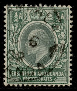 EAST AFRICA and UGANDA EDVII SG1, ½a green, FINE USED. Cat £23. CDS