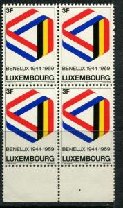 LUXEMBOURG  480 MNH 1969 CUSTOMS UNION ANNIV. BLOCK