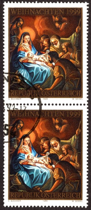 1999, Austria 7 Sch, Used pair, Sc 1803
