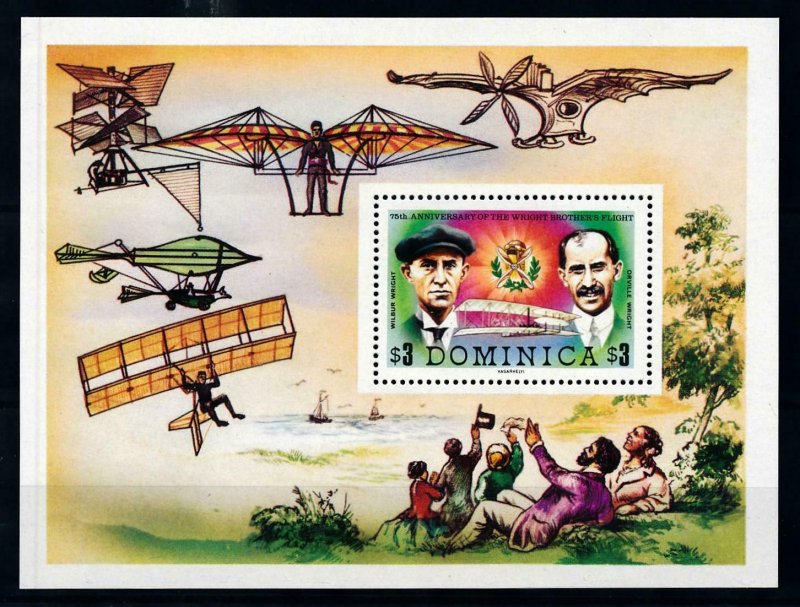 [101624] Dominica 1978 Aviation aircrafts Wright Souvenir Sheet MNH