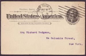 UX12 Thomas Jefferson used postal card