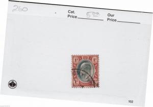1904 Transvaal Sc #260 F - King Edward VII 1 shilling postage stamp. Mute cds