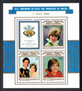 Aitutaki 264a Princess Diana Souvenir Sheet MNH VF