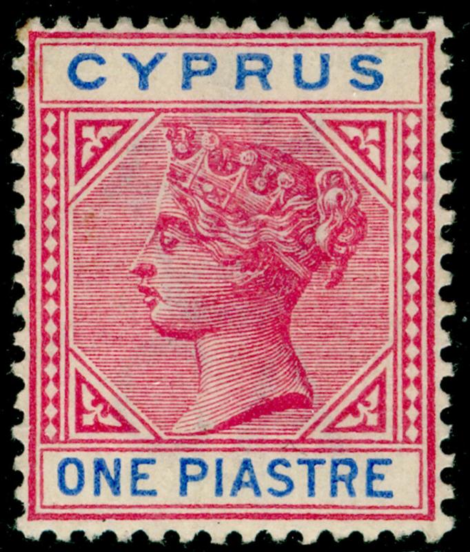 CYPRUS SG42, 1pi carmine & blue, LH MINT.