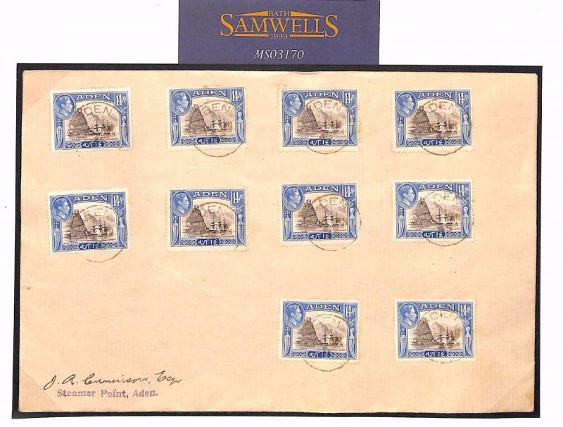 MS3170 1945 ADEN STEAMER POINT KGVI Cover Unusual Franking! {samwells-covers}