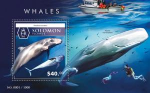 SOLOMON ISLANDS 2015 SHEET WHALES MARINE LIFE slm15505b