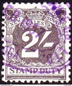 NEW SOUTH WALES 2/- Deep Mauve Revenue Stamp Duty FU