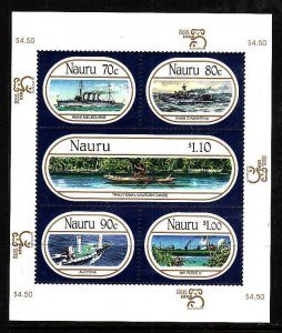 Nauru-Sc#464- id8-Unused NH sheet-Ships-Australia `99-1999-