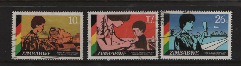 Zimbabwe 519-521 (3) Set, Used, 1985 UN Decade for Women