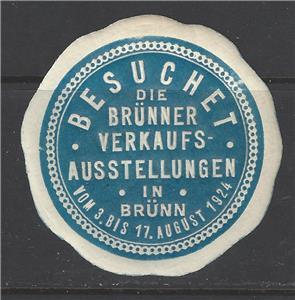 1924 Germany, Brunn Ausstellungen Fair Promotional Poster Stamp (AW57)