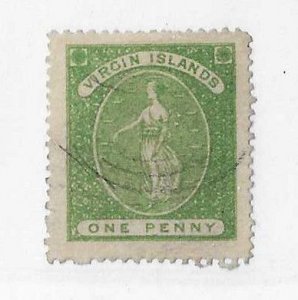 British Virgin Islands Sc #4 1p green used VF