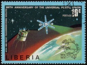 Liberia 665 - Cto - 10c US & USSR Communications Satellites / UPU (1974)