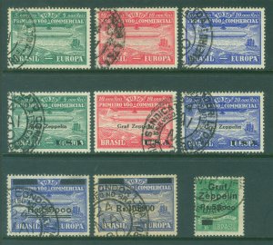 BRAZIL 1930 AIRMAIL - Graf ZEPPELIN complete set - Scott # 4CL1-4CL10 used