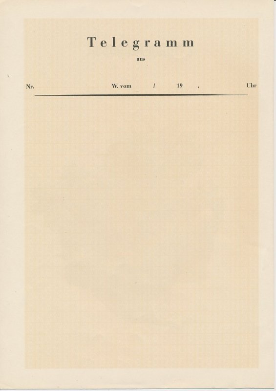 Telegram Germany 1937 - Unused - Schmuckblatt Telegramme Four seasons - Fruits 