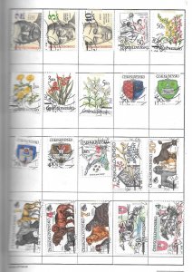 Czechoslovakia Mixture Page of 20 stamp Lot (myB2P9) Collection / Lot