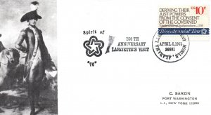 SPIRIT OF 76 150th ANNIVERSARY OF LAFAYETTE'S VISIT CANCEL MOBILE ALABAMA 1975