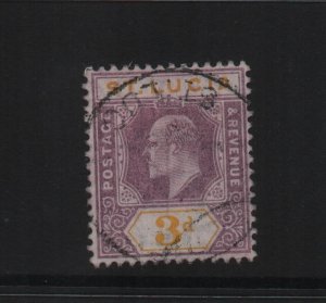 St Lucia 1902 sg61 3d CA watermark - used