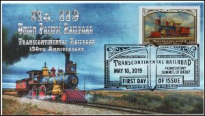 19-096, 2019, Trans Continental Railroad, Pictorial Postmark, FDC, No. 119