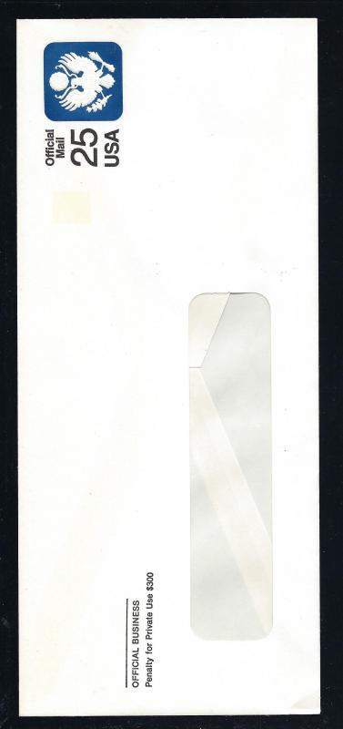 UO77 WINDOW, OFFICIAL ENVELOPE, UNUSED, SHIP $1.00