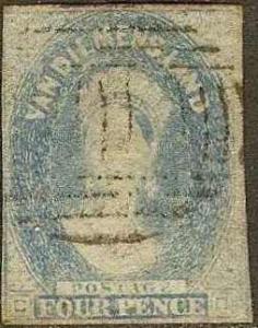 Tasmania - #13 -used- 1857 - Victoria - 4p - SCV-$25.00