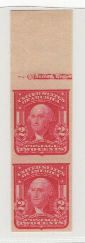 #320 Small c 2c Carmine Rose VF OG NH Pair w/Partial Impt. (JH 5/19/21) GP