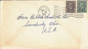 Canada Sc # 195-196 King George V on cover - WW 7307