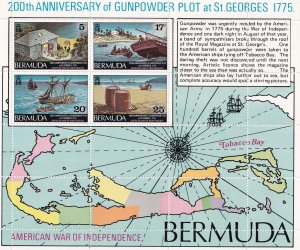 SA16e Bermuda 1975 200th Anniv of Gunpowder Plot mint Souvenir Sheet