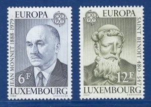 Luxembourg   #641-642  MNH   1980   Europa  Monet  St. Benedict