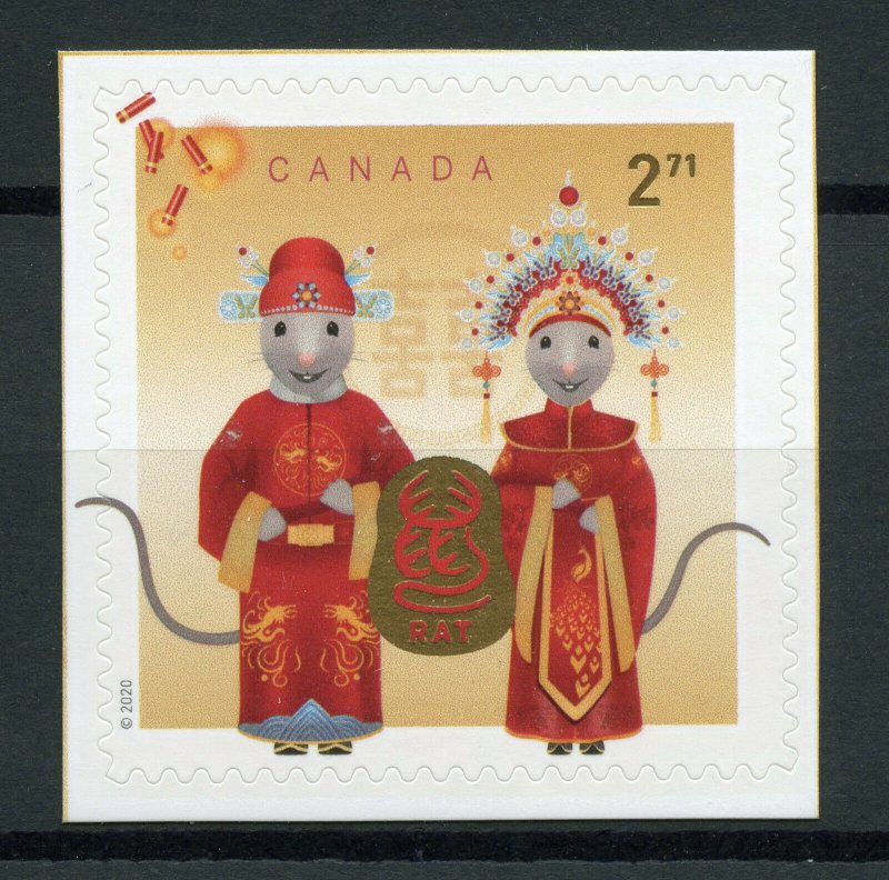 Canada Year of Rat Stamps 2020 MNH Chinese Lunar New Year Value $2.71 1v S/A Set