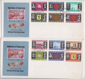 Guernsey 1971 Set 12values ½p - 9p  on Official FDC