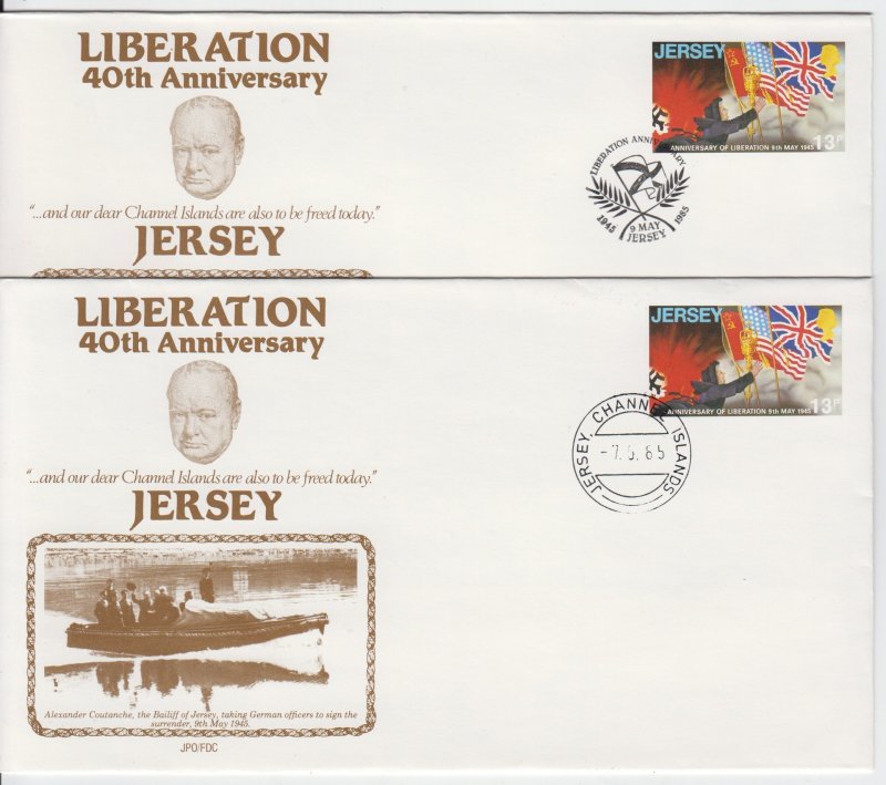 Jersey 1985 Liberation 40th Anniversary pair Commemorative covers