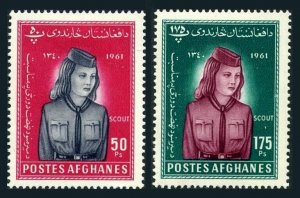 Afghanistan 510-511, 511a perf, 511a imperf, MNH. Girl Scout. Women's Day  1961.