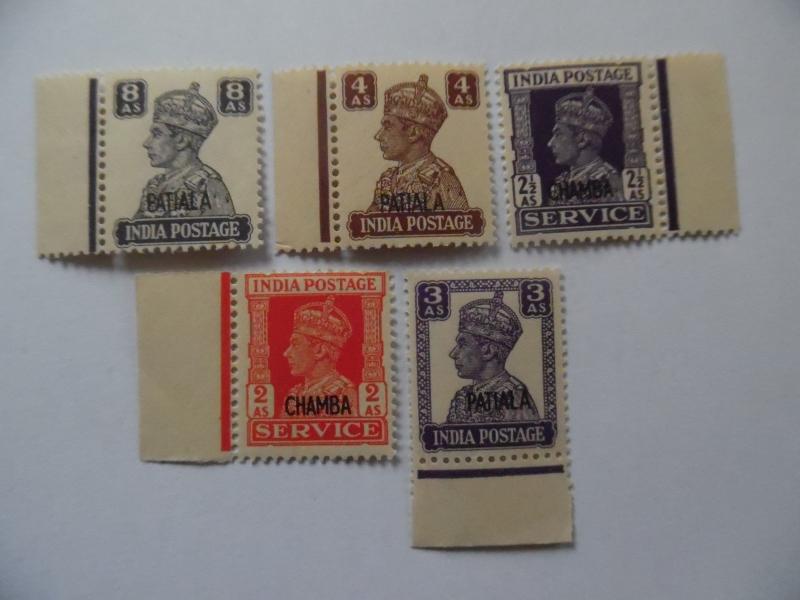 INDIA PATIALA CHAMBA Mint CV APP 2000 RS + 4 SCAN HCV LOT FINE RARE 