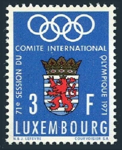 Luxembourg 499 block/4,MNH.Mi 826. Olympic Committee,1971.Pre-Munich-1972.Arms.