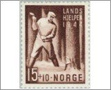 Norway Used NK 328   People at work 15 Øre Lilac brown (Trees)