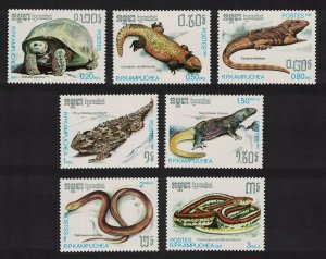 Kampuchea Tortoise Iguana Lizard Snake Reptiles 7v 1987 MNH SC#801 SG#839-845