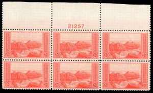 USA 741 Mint (NH) Plate Block of 6