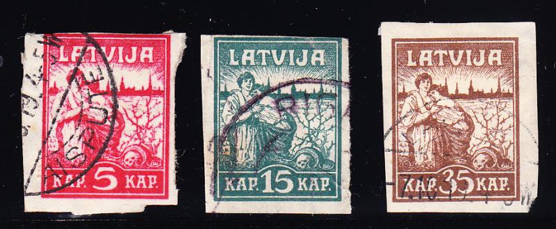 Latvia 1919 Liberation of Riga Complete (3) VF/Used/(o)