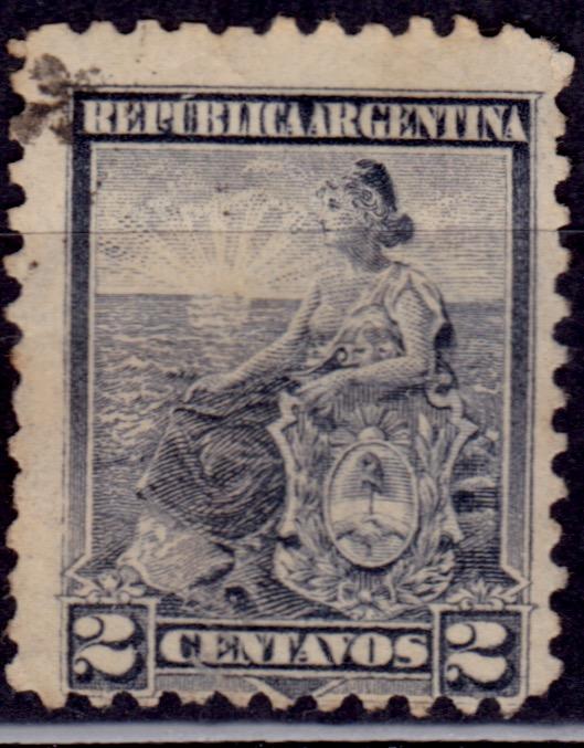Argentina, 1899-1903, Liberty Seated, 2c, sc#124, used