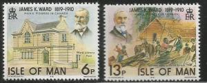 ISLE  OF MAN 137-138  MNH,  JAMES K. WARD (1819-1910), MANX PIONEER IN CANADA