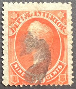 Scott#: O24 - Department of Interior  90¢ 1873 CBNC used single stamp VF