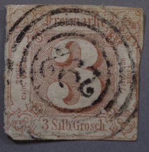 Thurn & Taxis #VG FN Red Brown Concentric Circle Cancel w/ Numeral