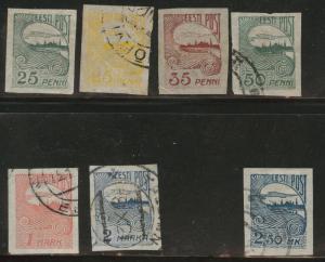 Estonia Scott 39-44, 46 short stamp set 1920-1924