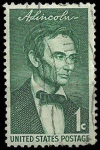 PCBstamps   US #1113 1c Beardless Lincoln, Used, (3)