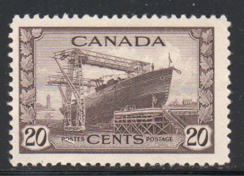 Canada Sc 260 1942 20c Shipbuilding  stamp mint